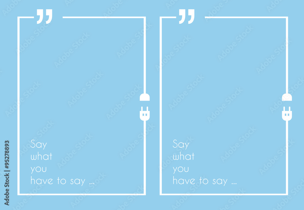 Poster quotation mark frame with flat style and space for text.