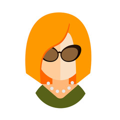 blonde woman flat icon avatar