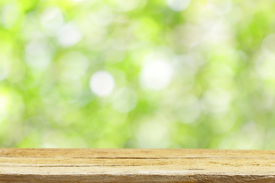 Outdoor Wooden table view