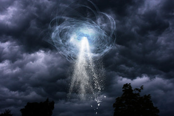 storm with abstact lines and powder