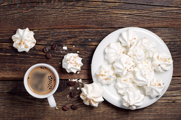 Meringue Cookies and coffee