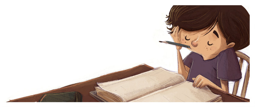 chico estudiando