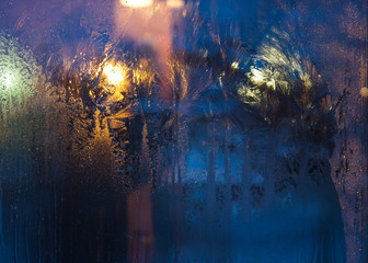 Frozen glass winter night