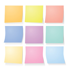 collection set of colorful post it paper note.
