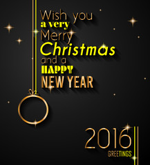 2016 Happy New Year and Merry Christmas Background