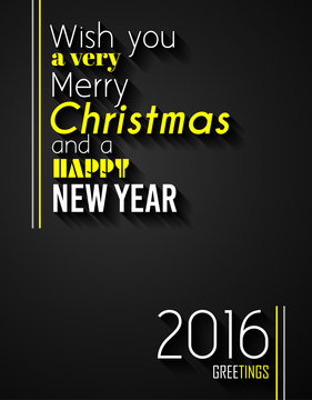 2016 Happy New Year and Merry Christmas Background