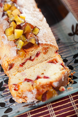 Christmas cake with dried fruits