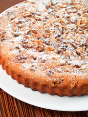Homemade cake with nuts