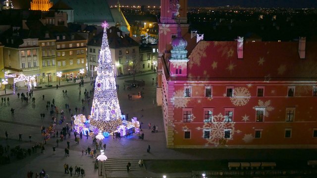 Christmas decorations in Warsaw, Poland