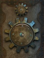 Fantasy scene with steam punk style
