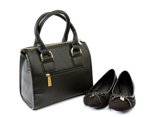 Ballerina shoes and handbag.