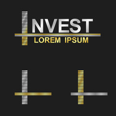 Metallic business font design - letter I