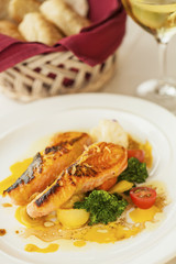 grilled salmon with lillicoi glaze