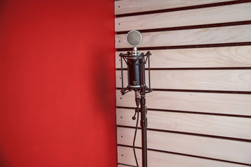 Studio microphone for recording in studio.