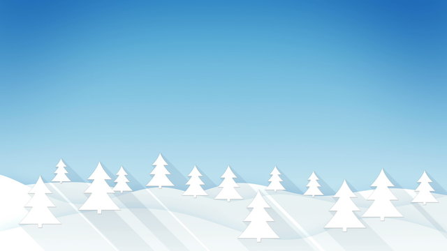 Wintry forest flat style animation