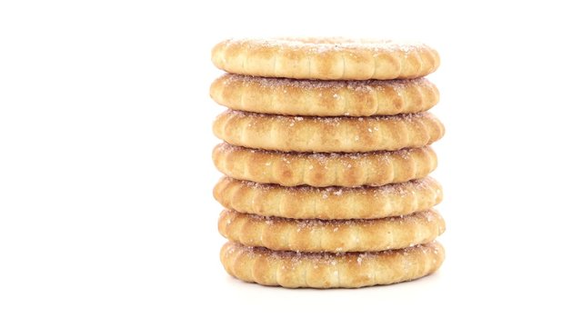 Rings biscuits pile isolated on a white background.