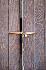 Sunset door with bow