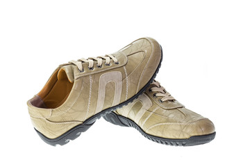 New brown shoe isolated on white