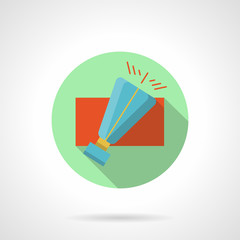 Blue sky lantern round flat color vector icon