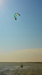 young woman kite-surfer