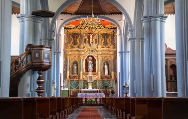 Fotobehang Interior of the church in Valverde at the Canary Island El Hierro © Neissl