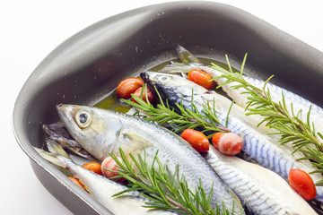 Mackerel baked with tomatoes