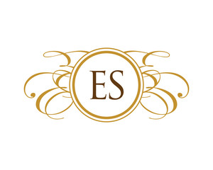 ES Luxury Ornament Initial Logo