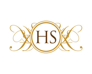 HS Luxury Ornament Initial Logo