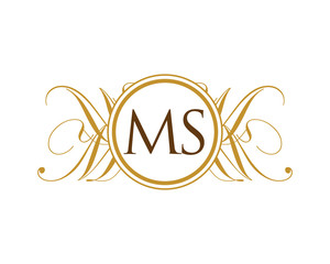 MS Luxury Ornament Initial Logo
