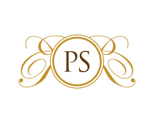 PS Luxury Ornament Initial Logo