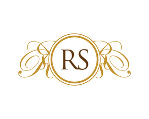 RS Luxury Ornament Initial Logo