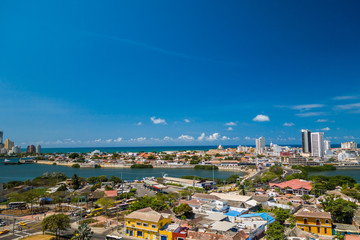 Fototapeta na wymiar Beautiful aerial view of Cartagena, Colombia