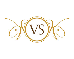 VS Luxury Ornament Initial Logo