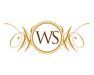 WS Luxury Ornament Initial Logo
