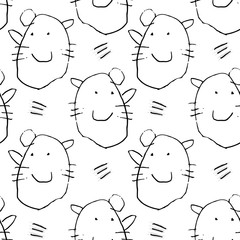 Cat Hand-drawing seamless pattern