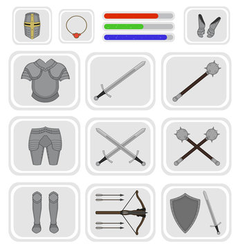 Game inventory. Warrior knight set 1