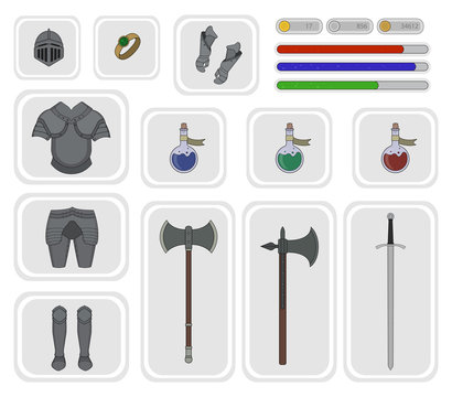 Game inventory. Warrior knight set 2