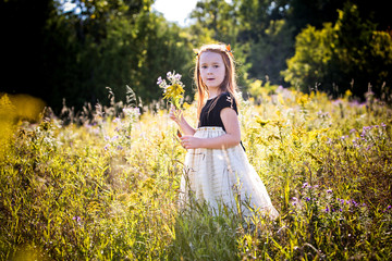 portrait of a little girl in the park