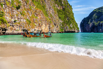 The famous beach of Maya on the island of Phi-Phi-Le in Thailand
