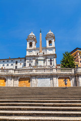 The Spanish Steps and the church of the Santissima Trinità dei Monti