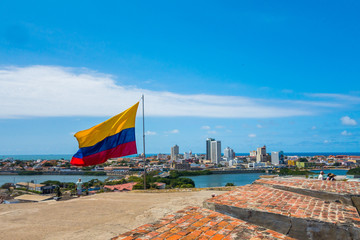 Beautiful high angle view of Cartagena, Colombia