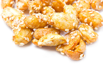 Crispy sugared nuts.