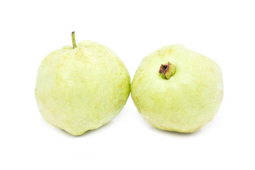 Guava fruits isolated on white.
