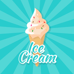 ice cream cone design vector background flat illustration