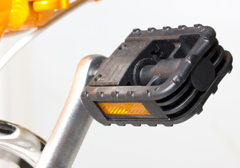 Close up of pedal's bicycle.