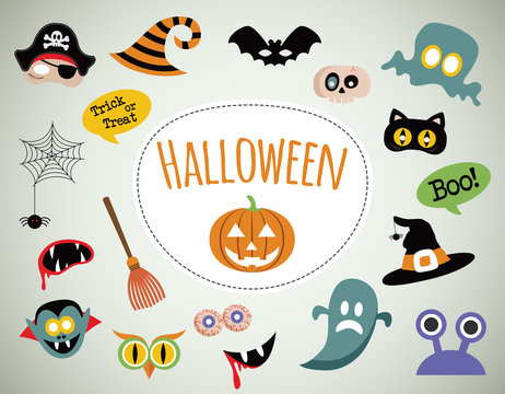 Halloween symbols and icons collection
