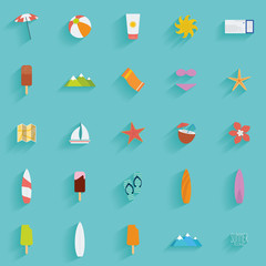 Summer vacation icons