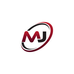 Modern Initial Logo Circle MJ
