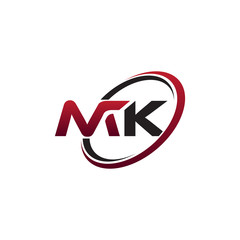 Modern Initial Logo Circle MK