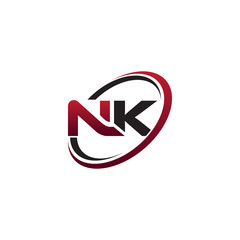 Modern Initial Logo Circle NK